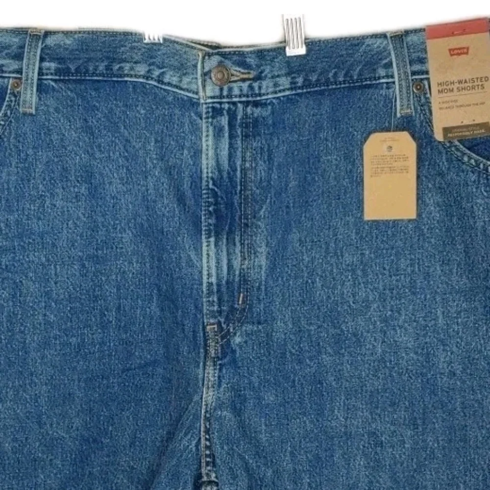 Levi's Mom Jean Shorts Blue Denim High Waisted Relaxed Fit Plus Sz 26W 48/4